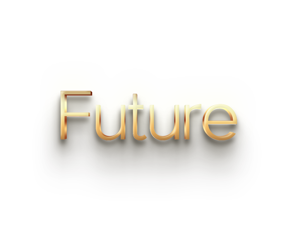 WORD FUTURE gold 3D text effects art typography PNG images free